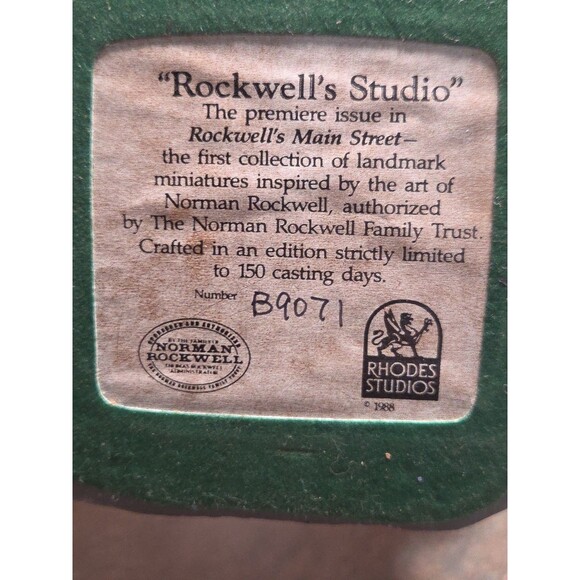Rhodes Studios Norman Rockwell Main Street 1989 Rockwell's Studio - Picture 9 of 9